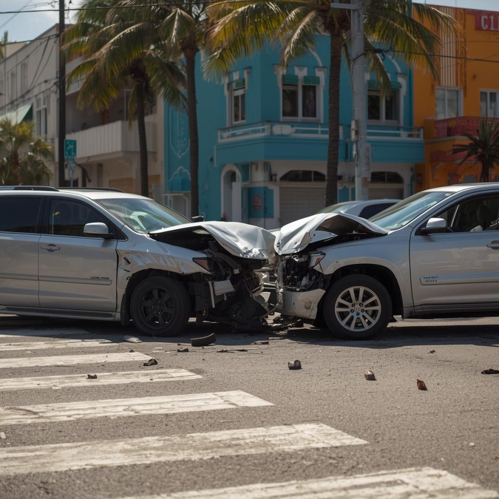 a car accident on a Miami street
